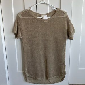 Michael Kors Gold Mesh Top; Like New⭐️